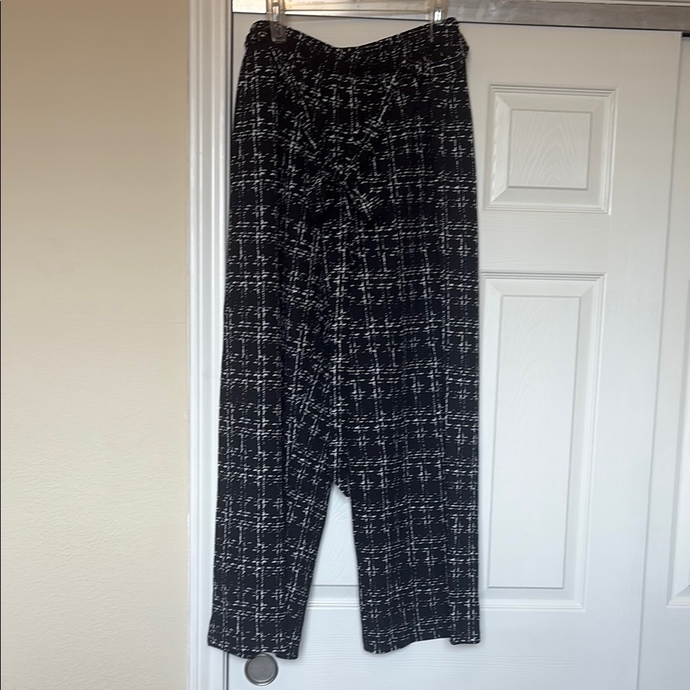 Black and White Plaid Pants- New Plus Size